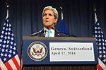 Secretary Kerry Speaks at News Conference Following Ukraine Meeting in Geneva