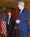 Secretary Kerry With U.S. Ambassador to Turkey Ricciardone