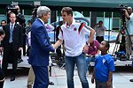 Secretary Kerry Chats With a DC United Player