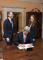 Secretary Kerry Signs Under Secretary Stengel's Appointment Papers