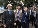 Secretary Clinton Walks Through walk through Petojo Utara Neighborhood