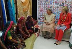 Secretary Clinton Visits SEWA's Hansiba Store