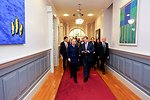 Secretary Clinton Walks With Taoiseach Kenny