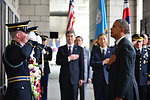 President Obama Participates in a Wreath-Laying Ceremony at the National War Memorial