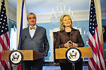 Secretary Clinton and Czech Foreign Minister Karel Schwarzberg Hold a Joint Press Conference