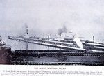  'The Great Northern Docks' at Smith's Cove. In:  'Puget Sound and Western Washington  Cities-Towns Scenery', by Robert A. Reid, Robert A. Reid Publisher, Seattle, 1912.  P. 69. 