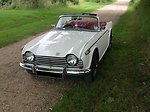 The front of a 1969 Triumph TR5.