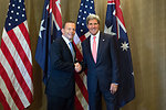 Secretary Kerry Greets Australia's Prime Minister Abbott