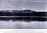  'The Olympic Mountains from Hoods Canal'. In:  'Puget Sound and Western Washington  Cities-Towns Scenery', by Robert A. Reid, Robert A. Reid Publisher, Seattle, 1912.  P. 140. 