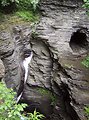  Stream following a steep and narrow canyon at Watkins Glen State Park. 