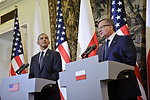 President Obama and Polish President Komorowski Address Reporters in Warsaw