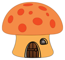 Orange mushroom house