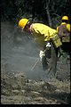 Fire suppression by a Snake River Valley crew member at the Skull Creek Fire near Burns, Oregon.