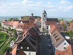 Der Ortskern von Waldenburg (Württemberg), Blick vom Bergfried (Staufferturm). Deutsch:  Blick auf den Ortskern vom Bergfried aus