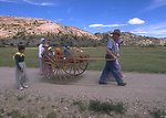 Handcart re-enactment on the Mormon Trail between Devil's Gate and Martin's Cove, Rawlins Field Office.