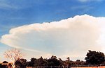  Anvil of large cumulonimbus thunderhead during early stages of developing storm. 