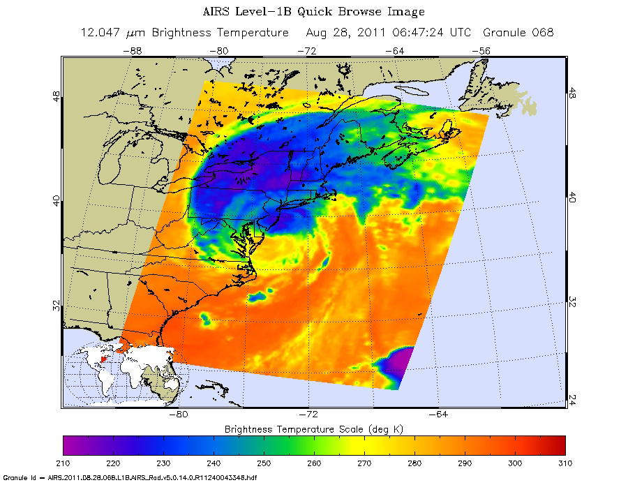 National Aeronautics and Space Administration, (NASA): Hurricanes/Tropical CyclonesNASA Satellite Shows a Mean Irene's Fury