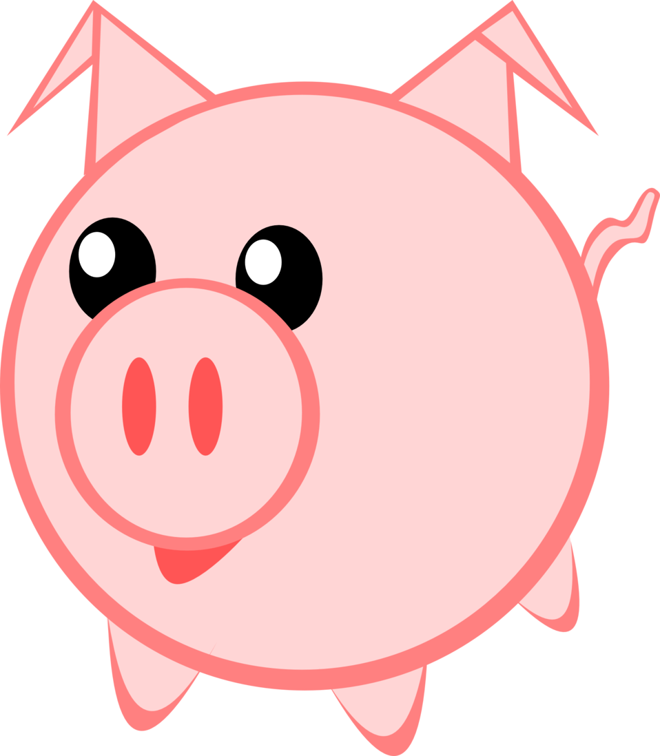 Illustration of a cartoon pig