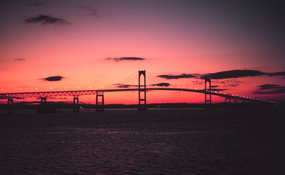  The Newport Bridge at sunset 