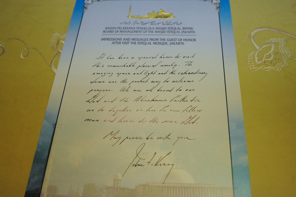 Message From Secretary Kerry After Visiting Istiqlal Mosque