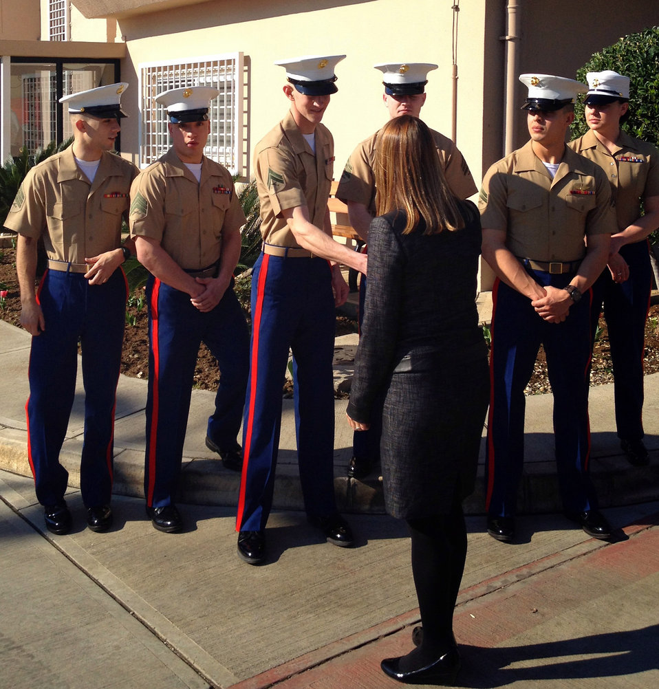 Deputy Secretary Higginbottom Greets Marine Security Guards