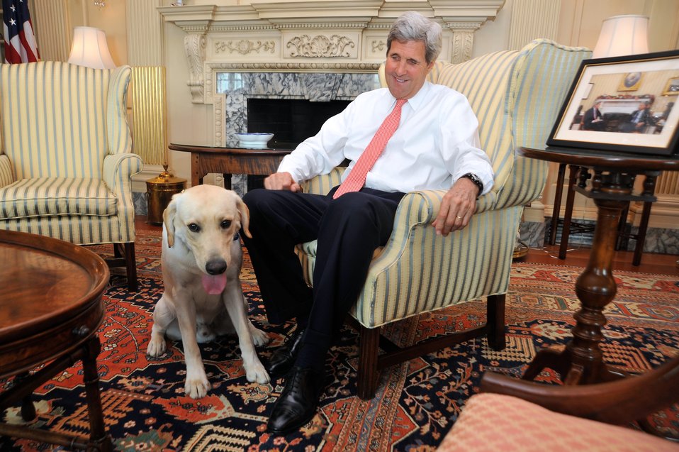 Secretary Kerry Wishes Ben the Dog a Happy First Birthday