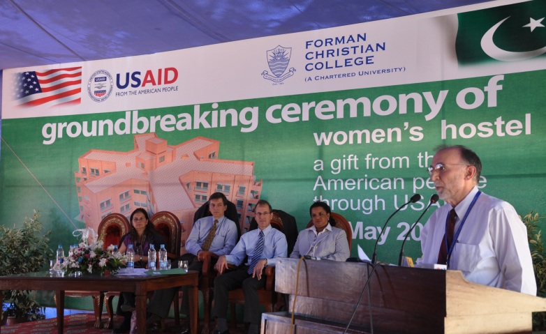 Rector-designate for FCC Dr. James Tebbe addressing the students and guests at the groundbreaking ceremony.