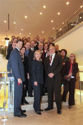 Secretary Clinton Poses for a Photo With OSCE Leaders
