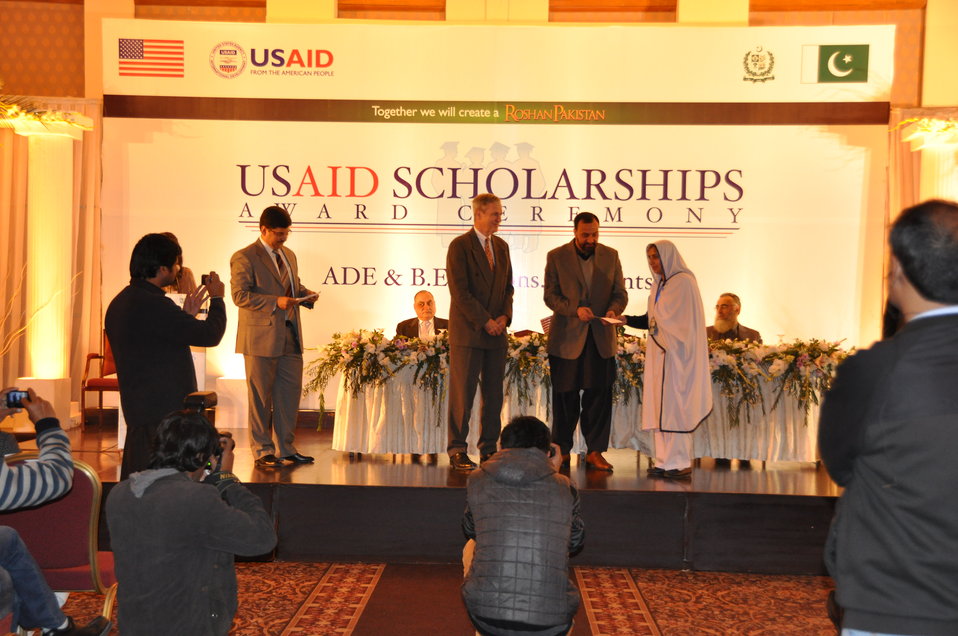 Scholarship recipient while receiving her scholarship