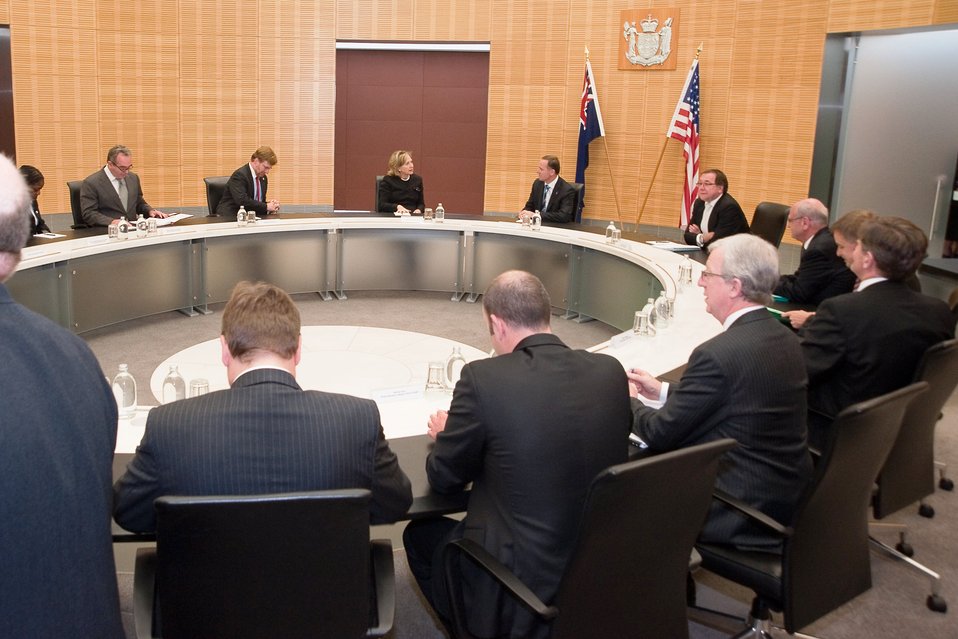 Secretary Clinton Participates in a Bilateral Meeting With New Zealand Prime Minister Key