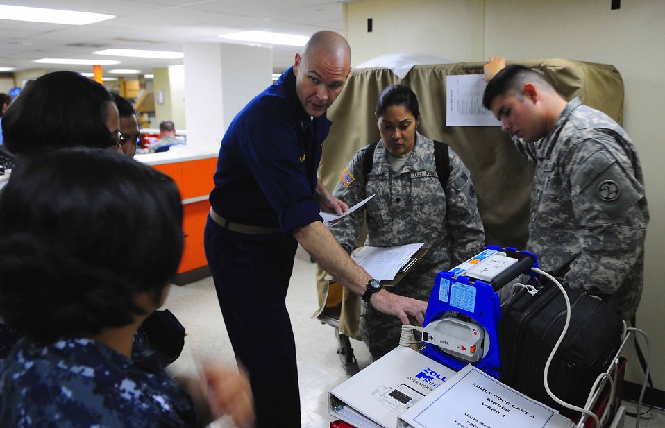 Lt. j.g. Kilpatrick Instructs Medical Providers How To Accurately Read a Defibrillator