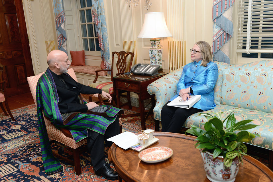 Secretary Clinton Meets With President Karzai