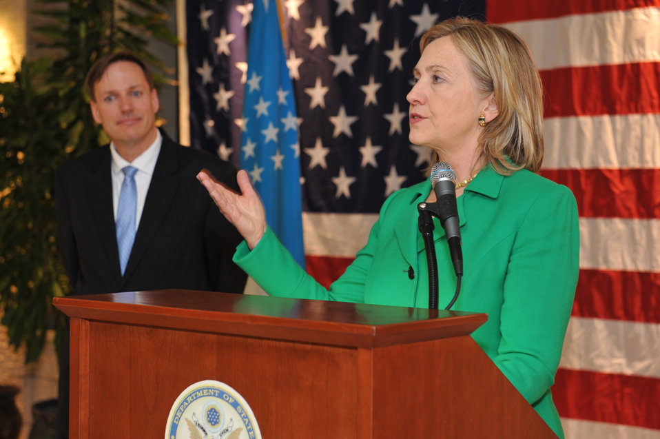 Secretary Clinton Speaks to the U.S. Embassy Tashkent Community