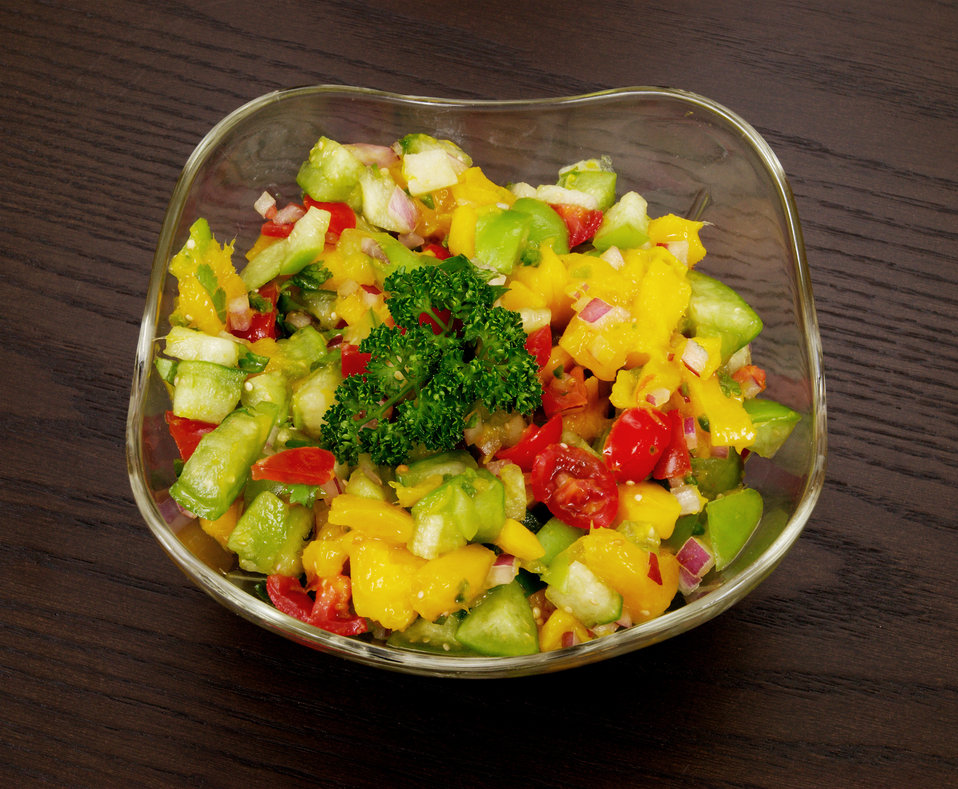 This fruit salad is a healthy choice, for it contains a number of nutrient-dense ingredients.