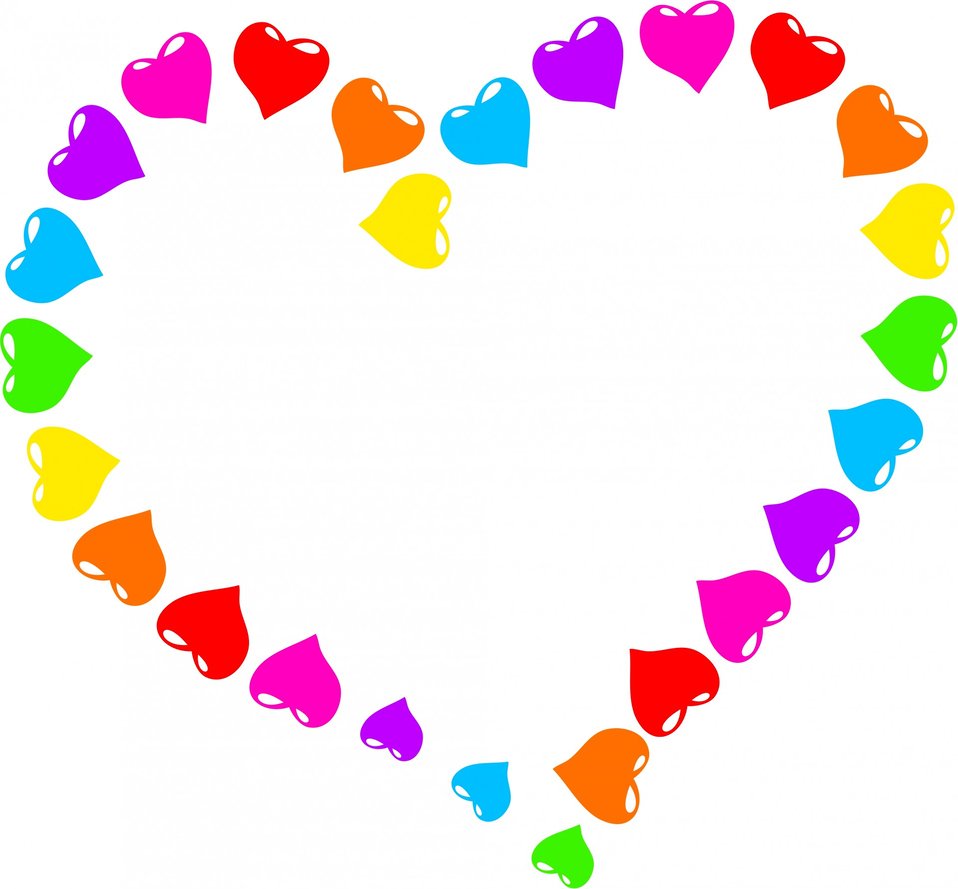 Rainbow heart clipart