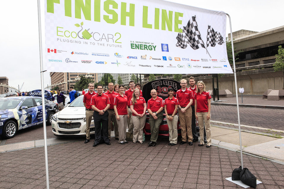 The team from the Ohio State University took home the top honors in the Energy Department's EcoCAR 2 competition for its plug-in hybrid elec