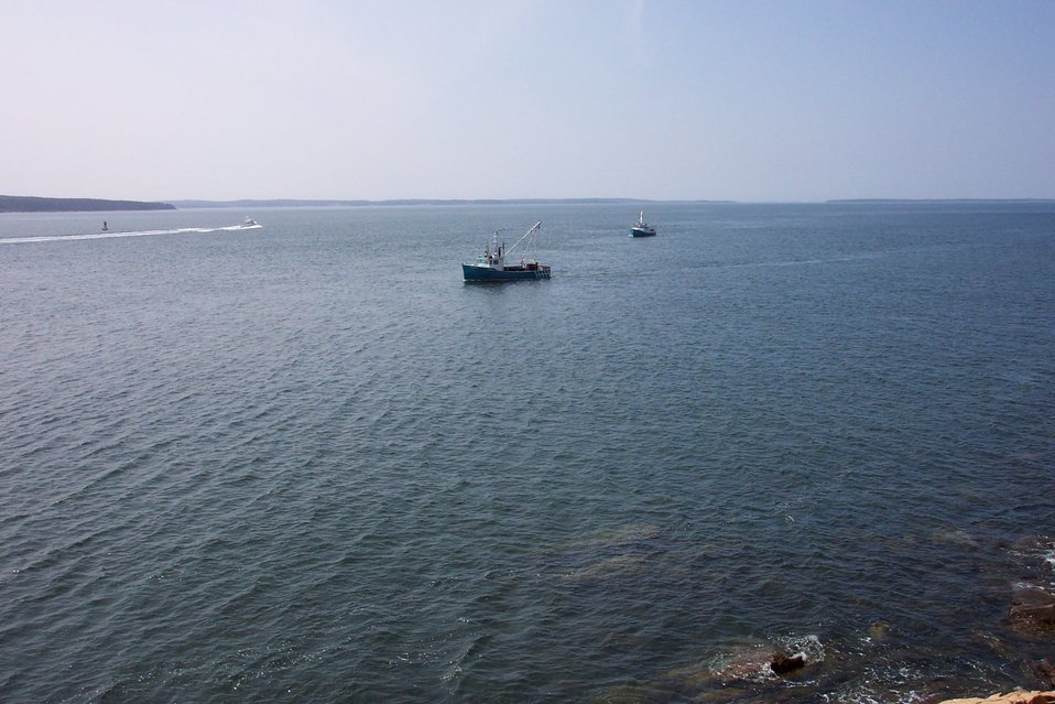  Lobster boats working off of Bass Harbor Head. 