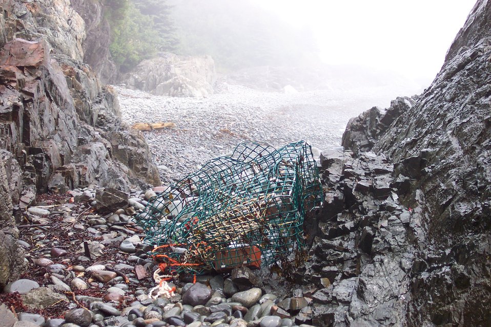  A lobster pot left by the waves at West Quoddy Head. 