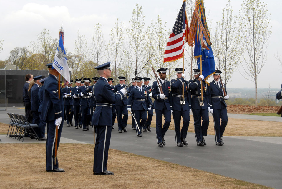 Air Force Review held at memorial