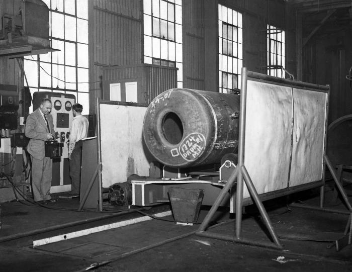 This historic image, published in the November, 1947 issue of 'Industrial Hygiene Newsletter', was provided by the Center for Disease Contro