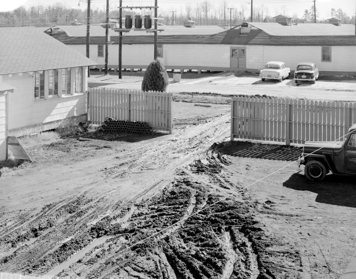 Public Domain Picture This 1955 photograph showed the grounds outside
