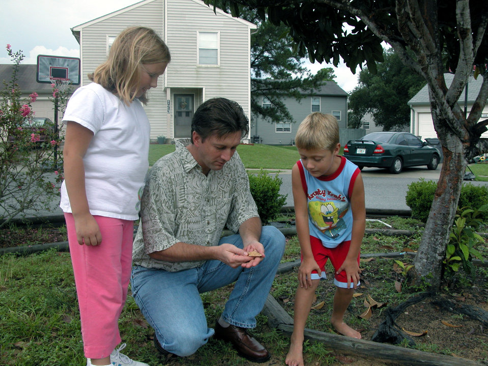 Boy discovers arrowhead