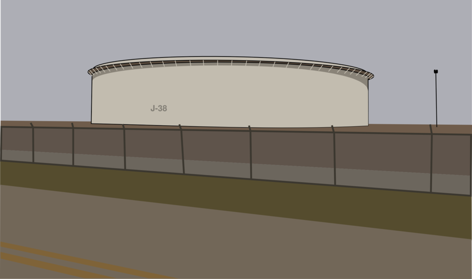 An oil tank from the roadside