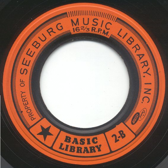Label of a 1959 Seeburg 'Basic' Series 16 rpm record.