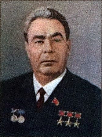 Leonid Brezhnev, portrait on stamp.