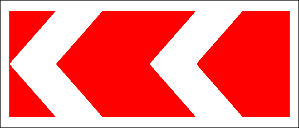 Русский:  Дорожный знак 1.34.2 'Направление поворота' Road sign 1.34.2