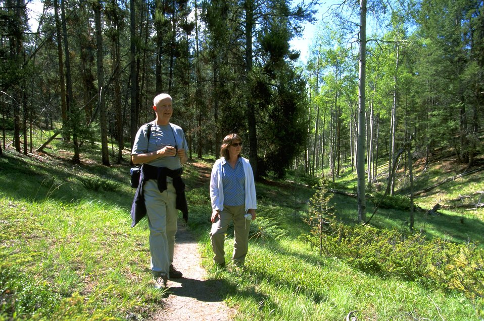 A couple enjoying a walk in the Humbug Spires Wilderness Study Area