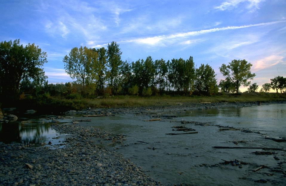 Public Domain Picture Confluence of Jones Creek and Yellowstone River at Matthews Recreation