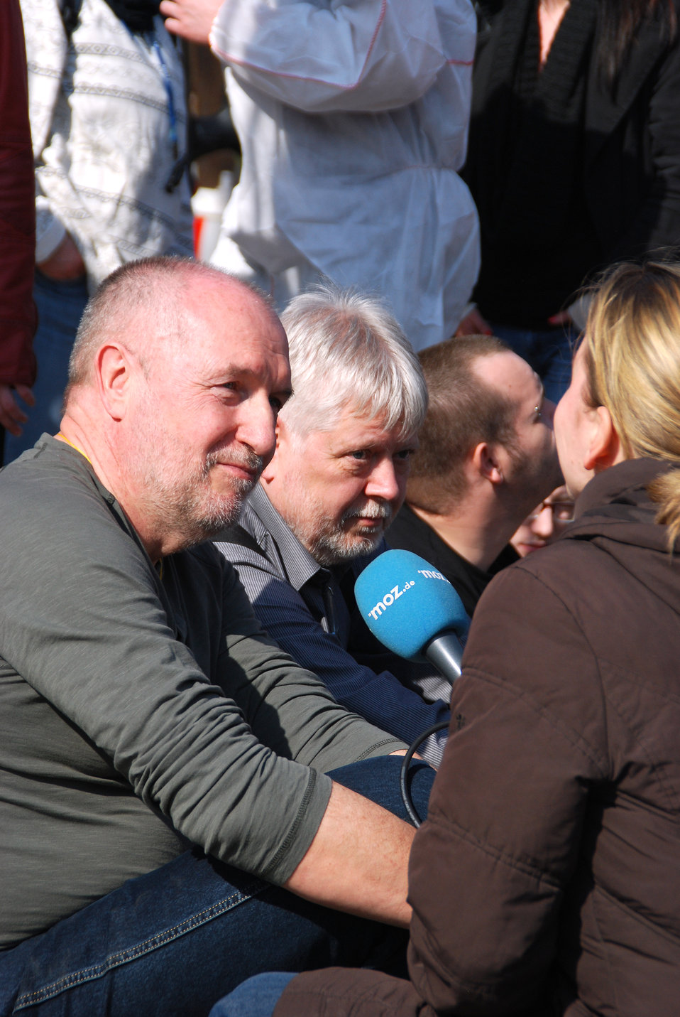 Proteste gegen den Nazi-Aufmarsch am 24.3.2012 in Frankfurt (Oder), mit Helmuth Markov, Finanzminister des Landes Brandenburg und Axel Henschke, Mitglied des Landtages Brandenburg