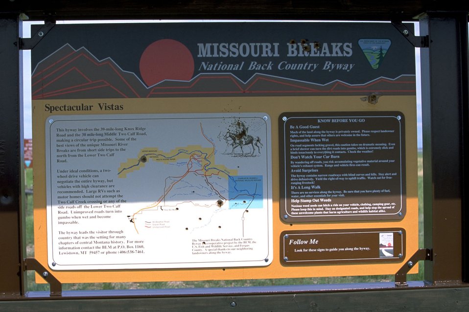 Bullet holes in the Kiosk on Knox Ridge Road